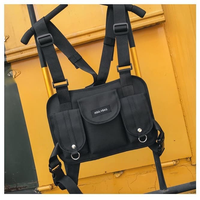 Tactical Chest Bag Backpack Streetwear Hip Hop Functional Chest Bag Trendy Waist Bag