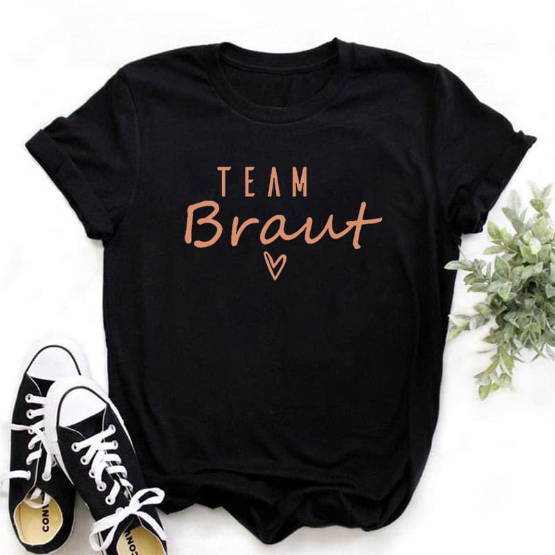 Cross Border Hot Sale Birde Team Wedding Party Clothes Printed Short Sleeve T-Shirt Women Top Amazon AliExpress