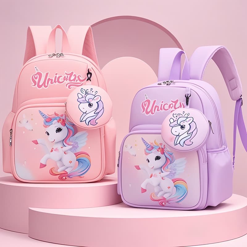 Kindergarten Backpack for Girls Unicorn 3-6 Years Lightweight High Appearance Preschool Kids School Bag