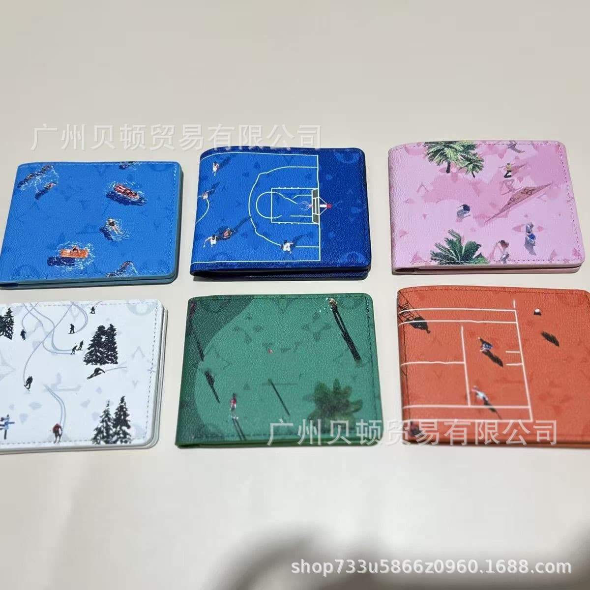 Cross-border unisex vacation series short wallet clip, Lujia's new Slender large-capacity wallet passport