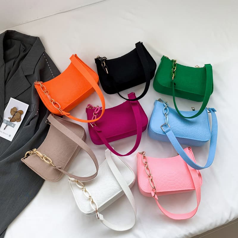 This year's popular small bags, women's bags, new trends, fashionable simple shoulder bags, versatile and fresh women's armpit bags