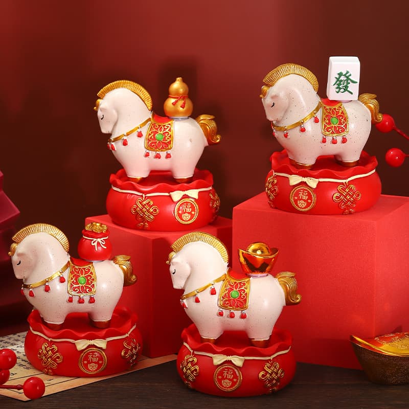 Year of the Horse Creative Chinese Trend Desktop Ornament "Horse Brings Wealth" Office Desk Decoration New Year Gift Annual Meeting Souvenir