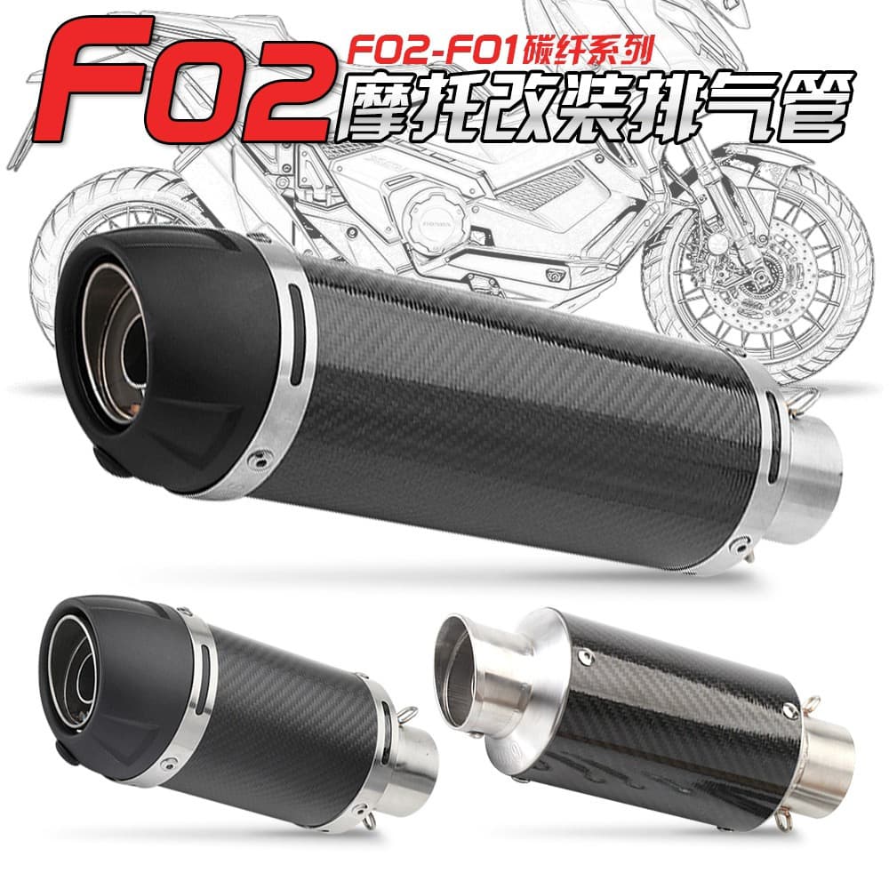 Motorcycle Exhaust Modification LeoVince F02 Carbon Fiber Exhaust Pipe for Huanglong 600, R1, Ninja400