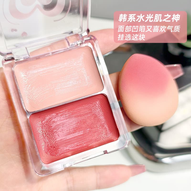 MGL Yuanqi Water-Glow Blush Cream Two-color Blush Face Brightening Repair Highlight All-in-one Water-Glow Skin Korean Makeup