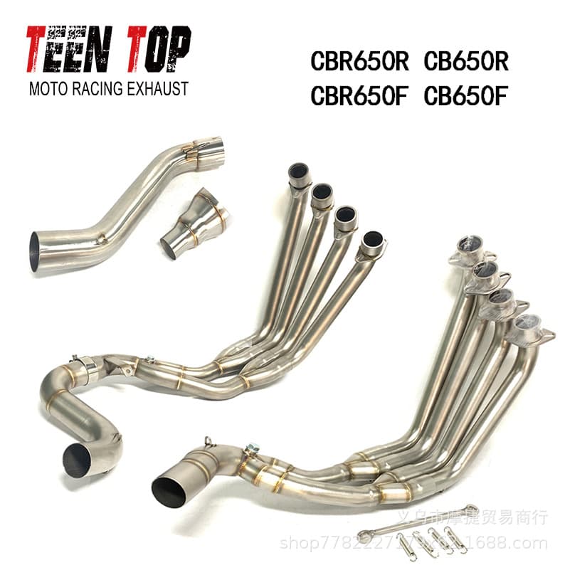 Exhaust Header Mid Pipe Full System for Honda CBR650R CB650R CB650F Side Exit Underbelly