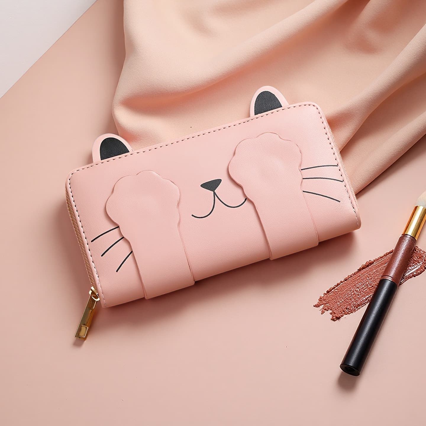 Cross-border Long Women's Wallet Novel Cat Wallet Design Large Capacity Wallet Manufacturer In Stock Hot Sale