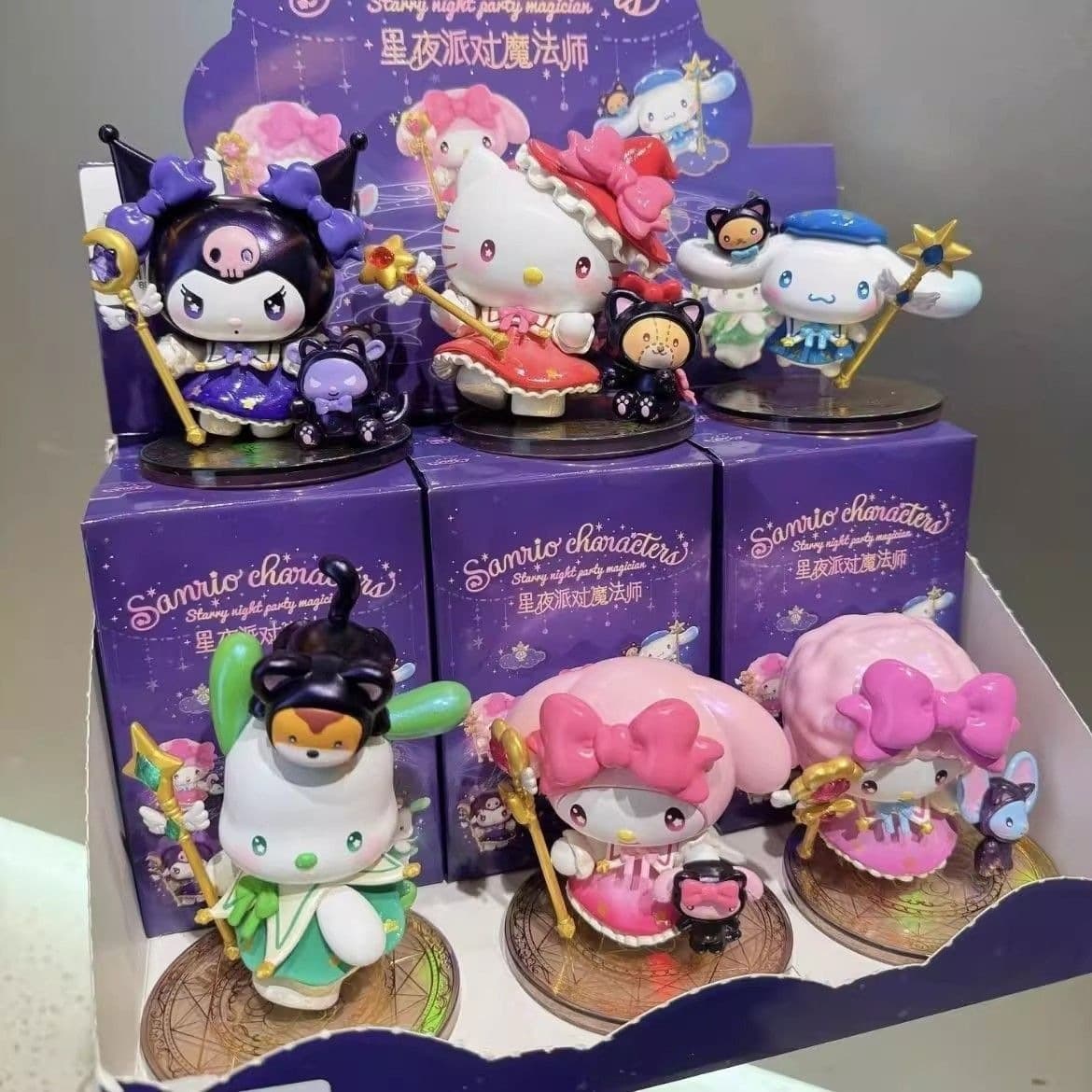 Kuromi Starry Night Party Magician Blind Box Figure Hello Kitty Melody Doll Doll Ornament Birthday Gift