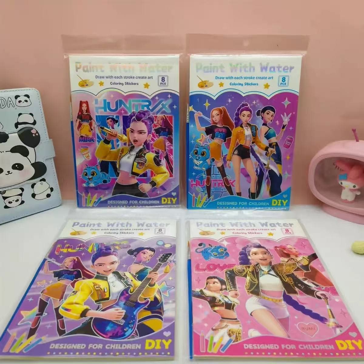 New Demon Girl Group Watercolor Coloring Book Wholesale Cartoon High-Appearance Children's DIY Coloring Book Set Toy