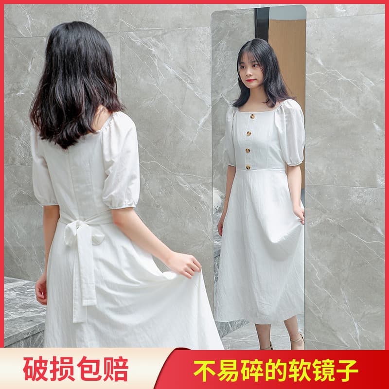 DIY Handcraft Mirror Sticker, Plastic Self-Adhesive Full-Length Mirror for Dorm Makeup Dressing, Soft Mirror Export