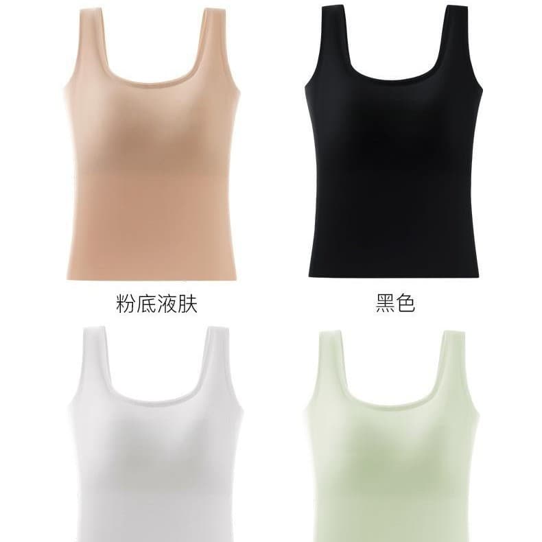 Spring/Summer Seamless Ice Silk Plus Size Backless Camisole, Nude Feel, Slimming, Conceals Side Boob, Padded Bra