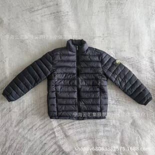 Cross-border island brand new embroidered compass sleeve badge cotton jacket, cold-resistant warm solid color commuting rock brand cotton coat outerwear