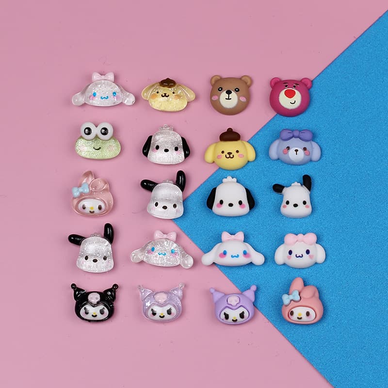 New nail art accessories Sanrio series ice-clear large resin Culome cinnamon dog Melody hairpin accessories