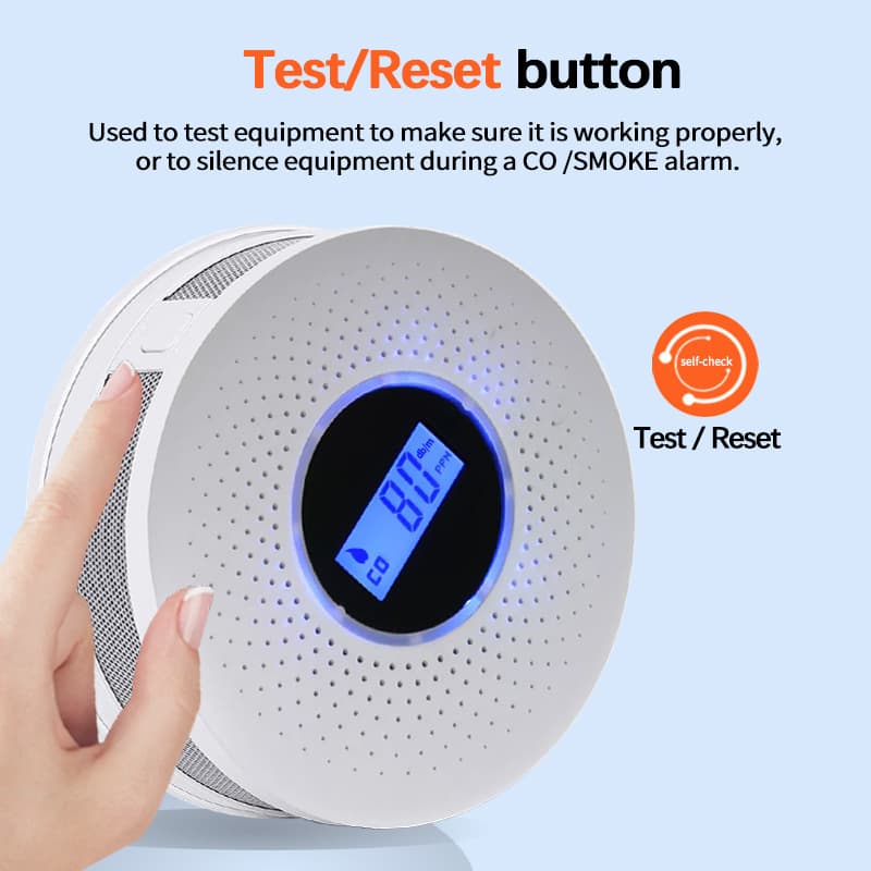 Cross-border carbon monoxide + smoke dual-combination alarm with CO sensor and smoke detector