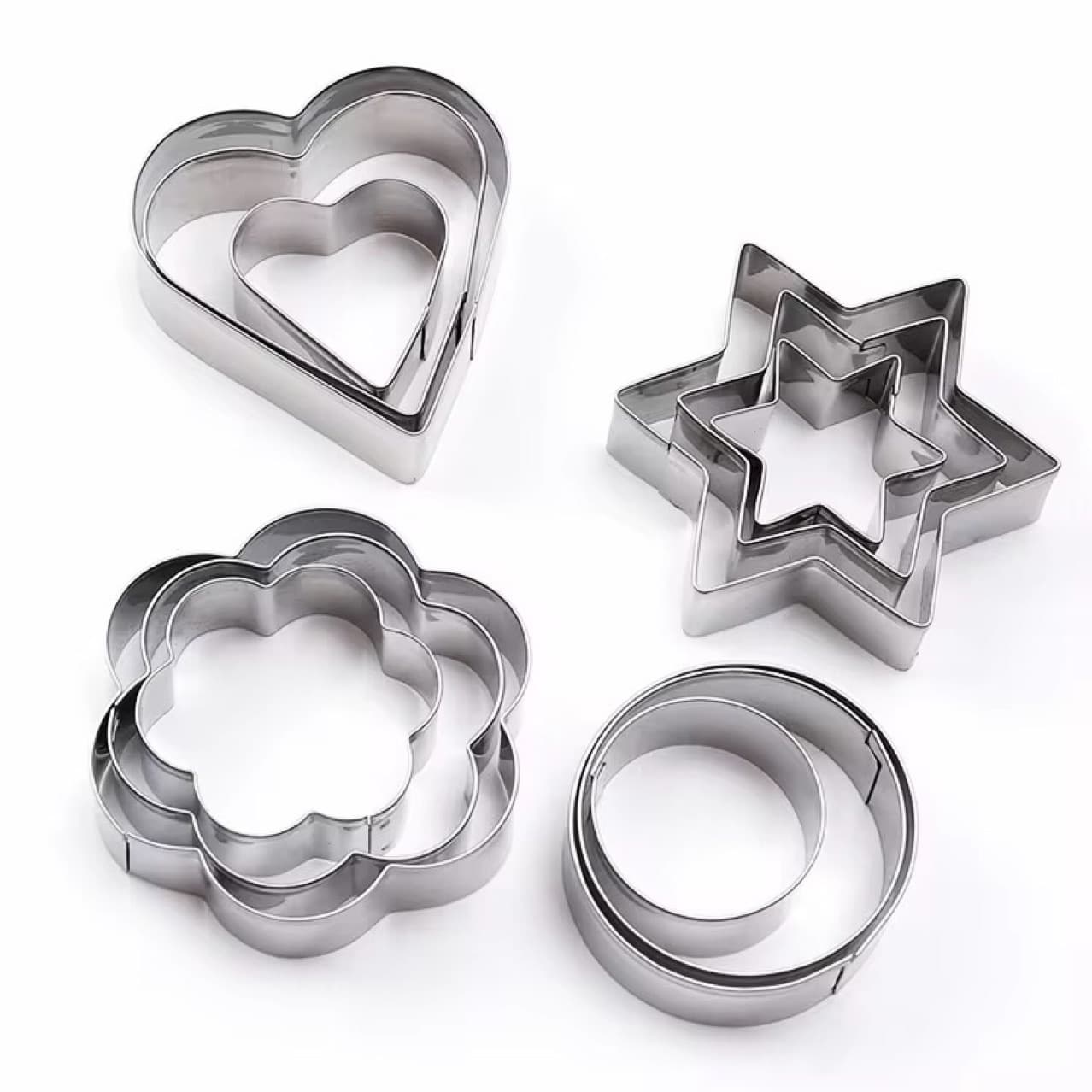 Creative Baking Tool Six-Point Star Stainless Steel Cookie Cutter 12-Piece Set Cookie Mold Cake Mold Cake Tool
