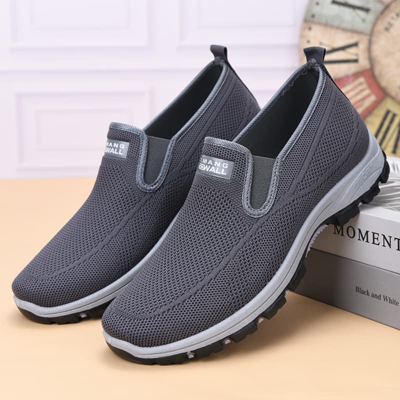 Summer Breathable Casual Mesh Slip-On Men's Shoes Non-Slip Soft Sole Old Beijing Cloth Shoes Dad Shoes Lightweight Non-Slip
