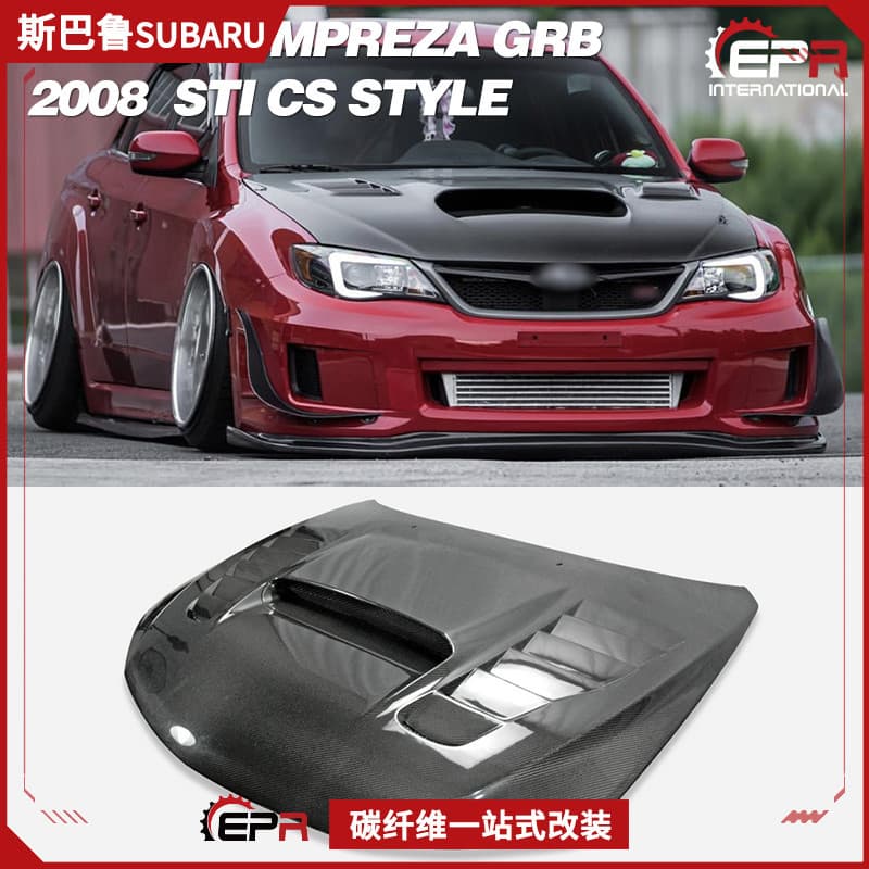 Subaru 10th Gen Impreza STI GRB Carbon Fiber Engine Hood CS Style Front Bonnet