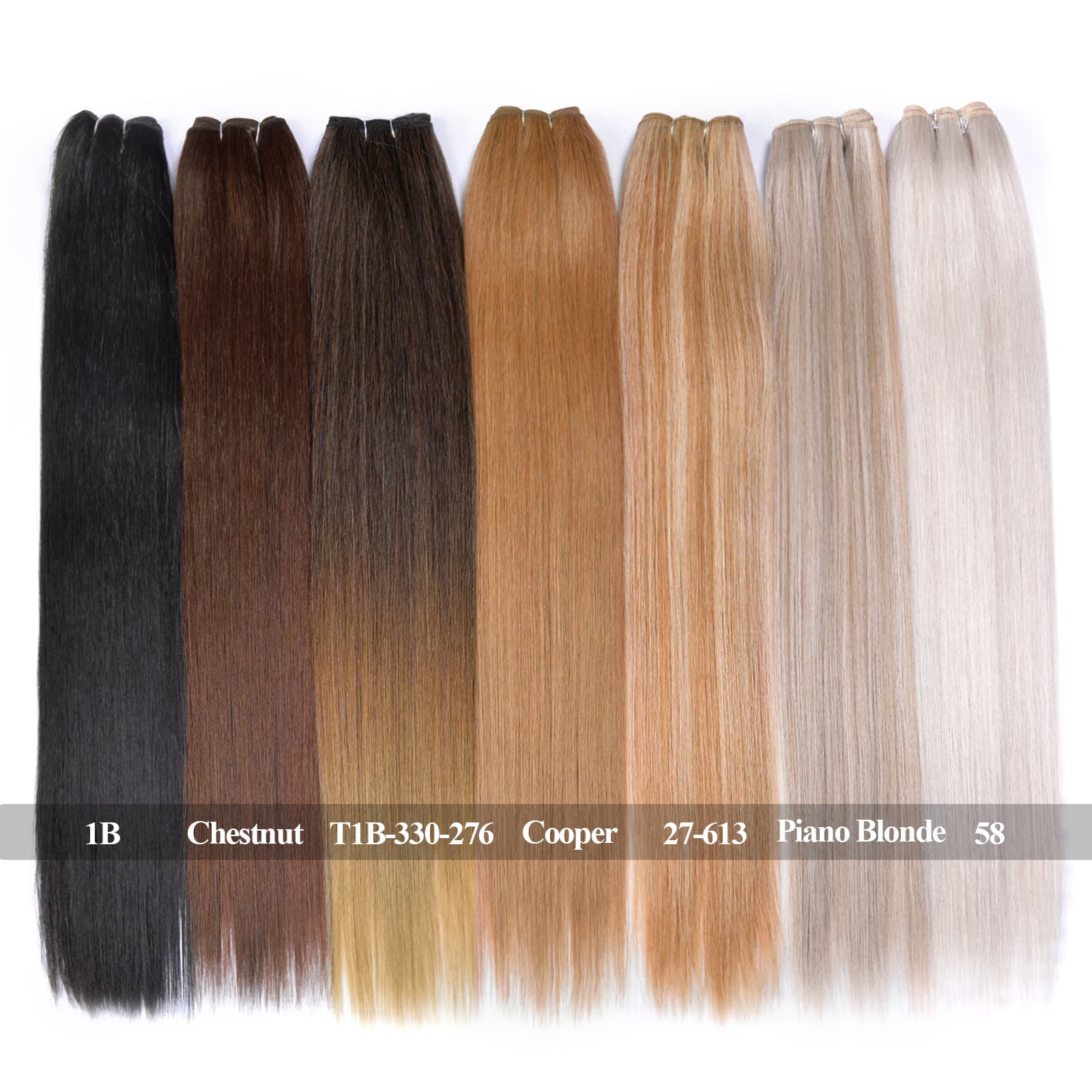 High-Temperature Silk Synthetic Hair Extensions Weft Fake Hair Long Straight Natural Color Universal Heat Resistant Hair Extensions