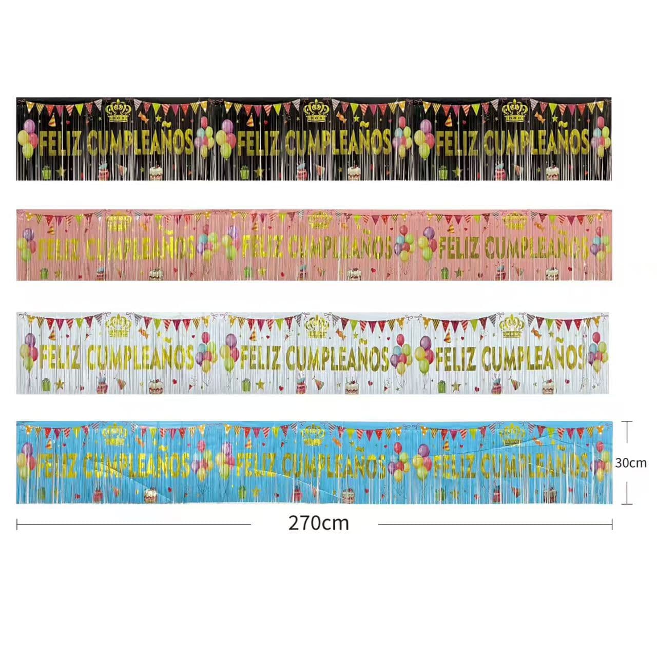New 30CM*3M Spanish Happy Birthday Banner Spanish Graduation Banner Decoration Layout Supplies Decoration