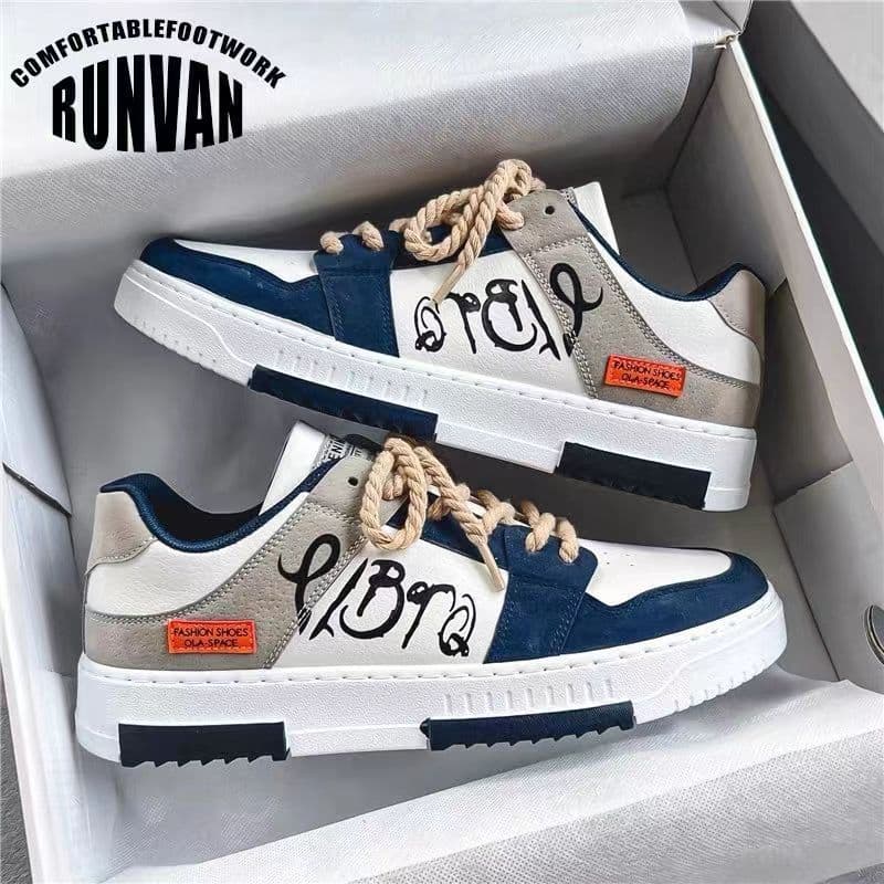Spring 2024 New Korean Trendy Versatile Men's Casual Shoes Youth Student Board Shoes Breathable Rubber Sole EVA Insole