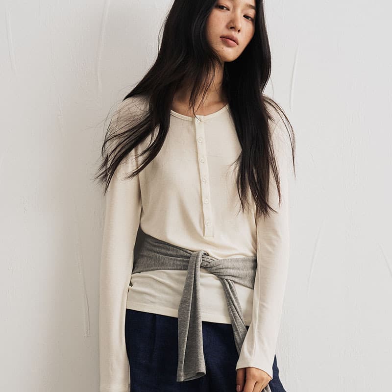 Tencel Acetate Wool Base Layer Top for Women Autumn Winter New Round Neck Slim Fit Knitwear Solid Color Striped Long Sleeve Blouse