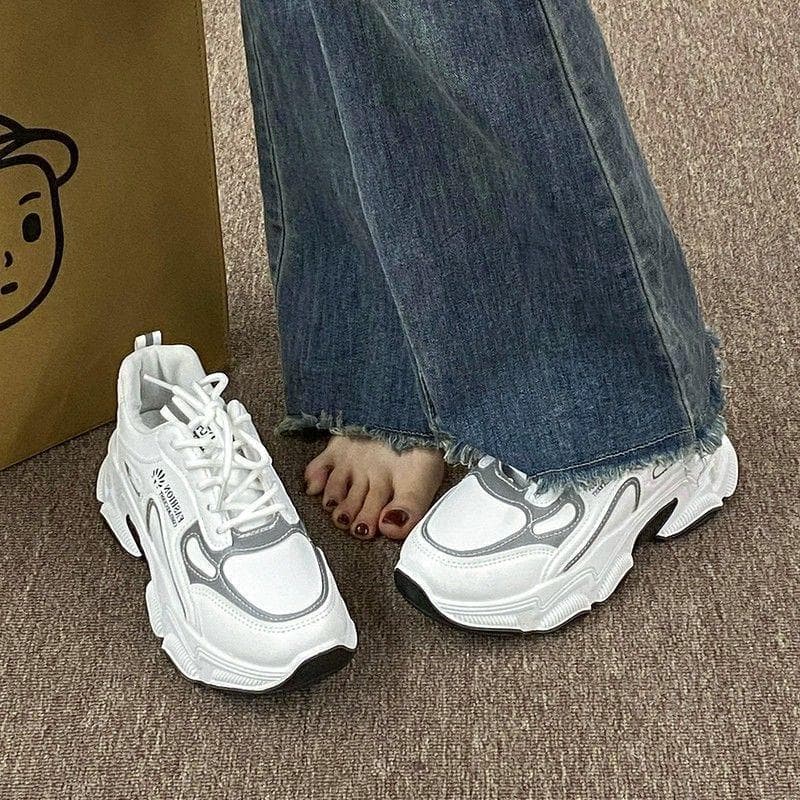 Dad Sneakers Women 2025 Spring Autumn New Running Sports Shoes Thick Sole Heightening Women's Versatile Casual Athletic Shoes