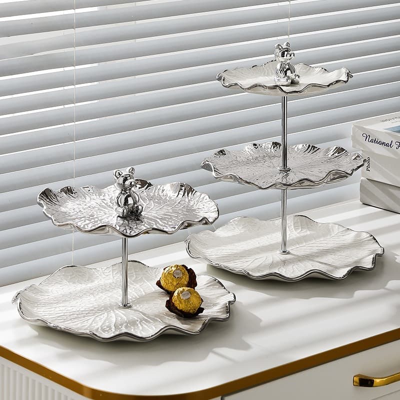 Nordic Ceramic Fruit Tray, Living Room Coffee Table Dessert Cake Plate, Dessert Stand, Multi-Layer Pastry Candy Tray