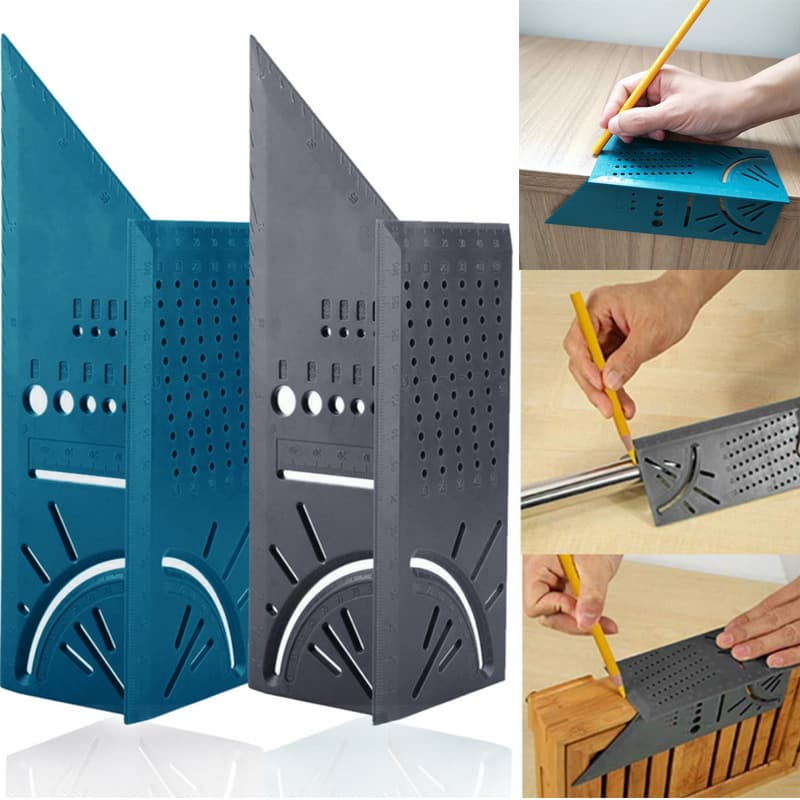 Cross-border Multifunctional Angle Ruler 45/90 Degree Marking Gauge 3D Woodworking Stop Rule Positioning Gauge