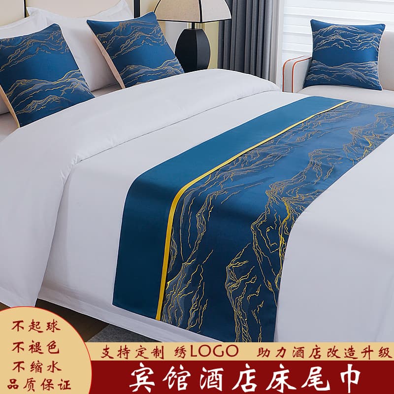 Hotel Bed Runner Light Luxury Modern Simple Bed Throw Cover for Guesthouse