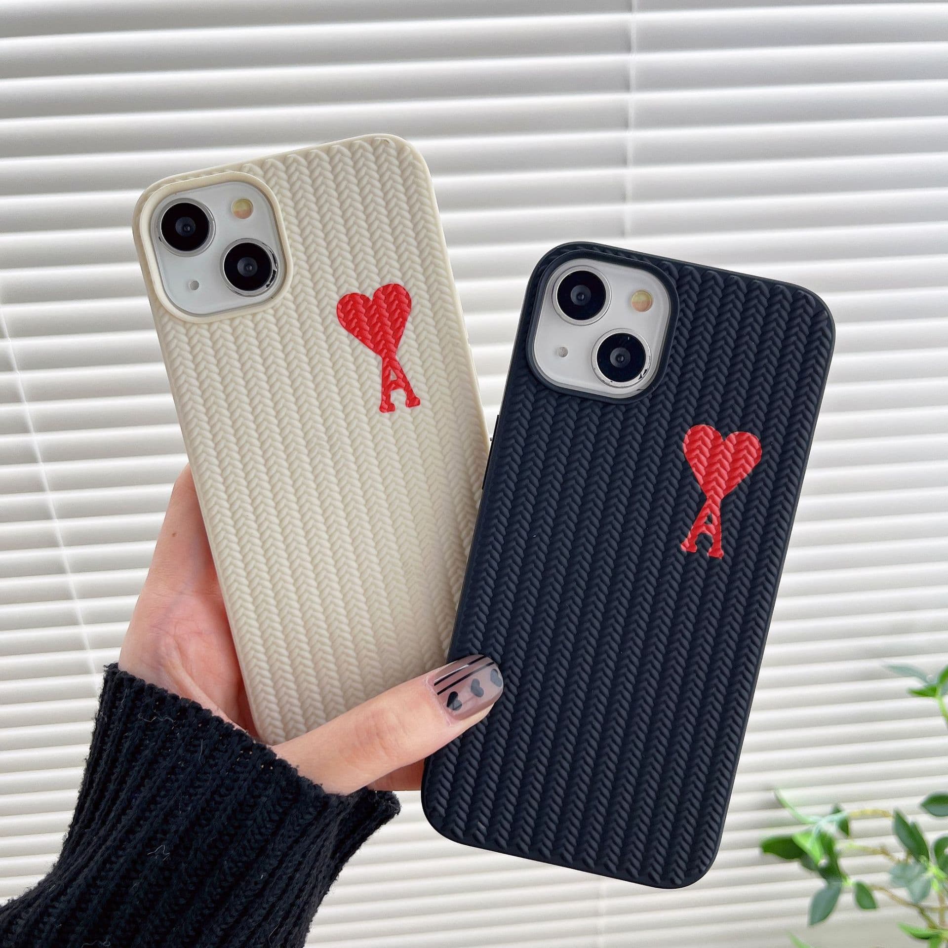Simple Knitted Texture Apple 17 Pro Max Phone Case, iPhone 13 Shockproof Protective Case, 16PM Couple XR Wholesale