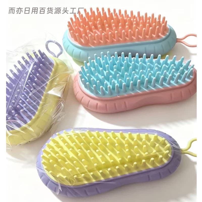 Silicone Bath Brush Massage Brush Belly Rub Hair Wash Brush Multifunctional Bathroom Hair Wash Massage Brush Head Brush Integrated Meridian Brush