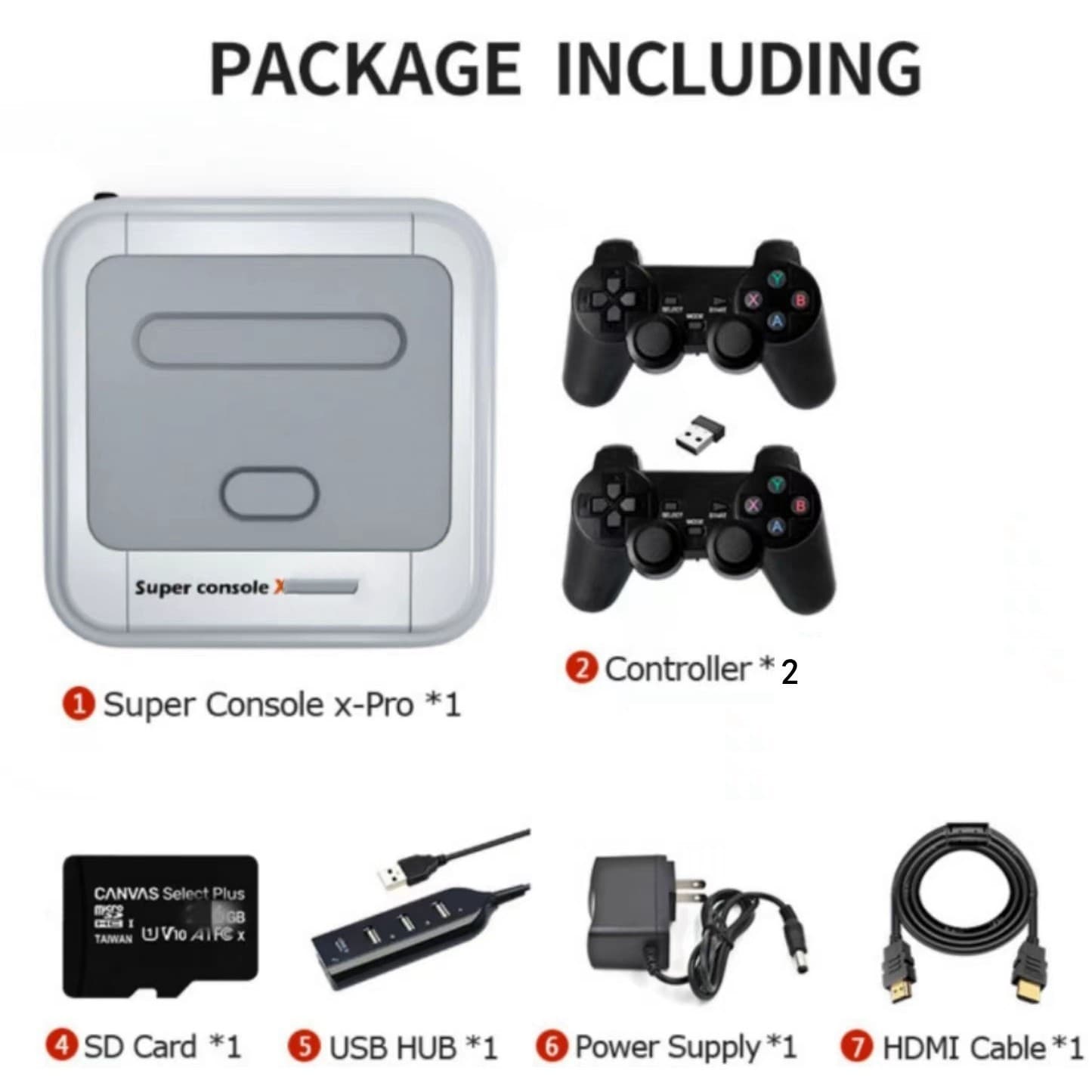 Super Console X Retro TV Game Console Home Box R8 Dual Wireless Controller