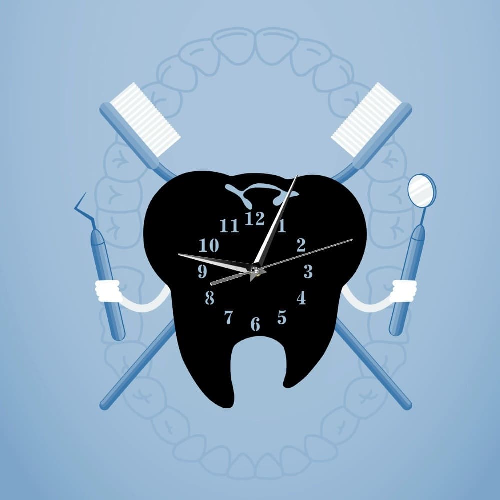 Gz132 Cartoon Teeth Mirror Wall Clock Silent DIY Clock Modern Living Room Bedroom Home Decoration