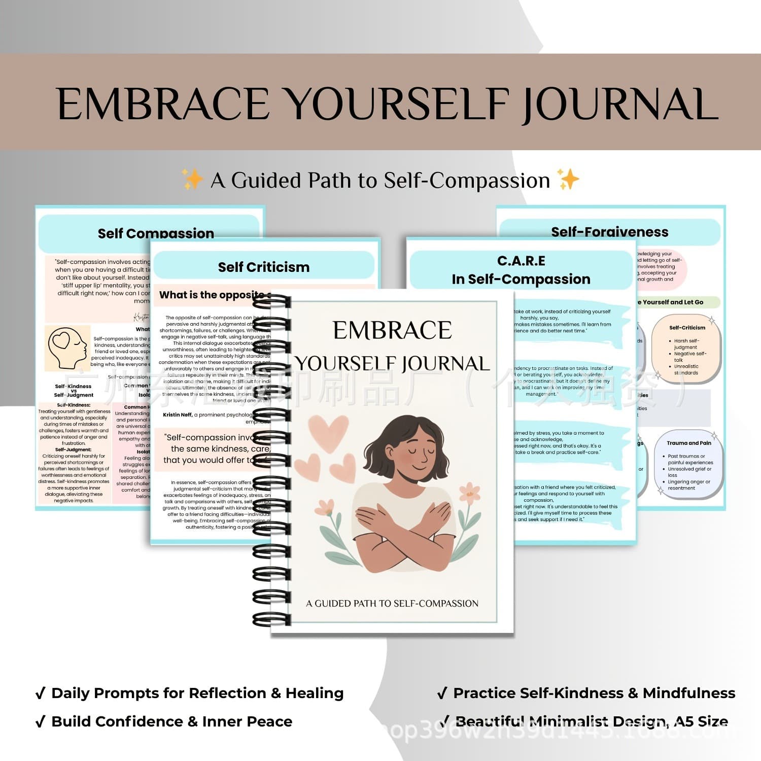 Embrace Yourself Notebook: A Guide to Self-Compassion and Mindfulness—A Journal for Teens and Adults