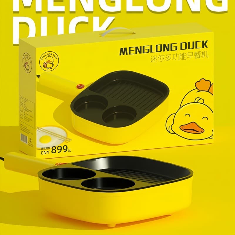Household Breakfast Mini Skillet, Heated Bread Warmer, Multifunctional Electric Griddle for Pancakes and Flatbreads