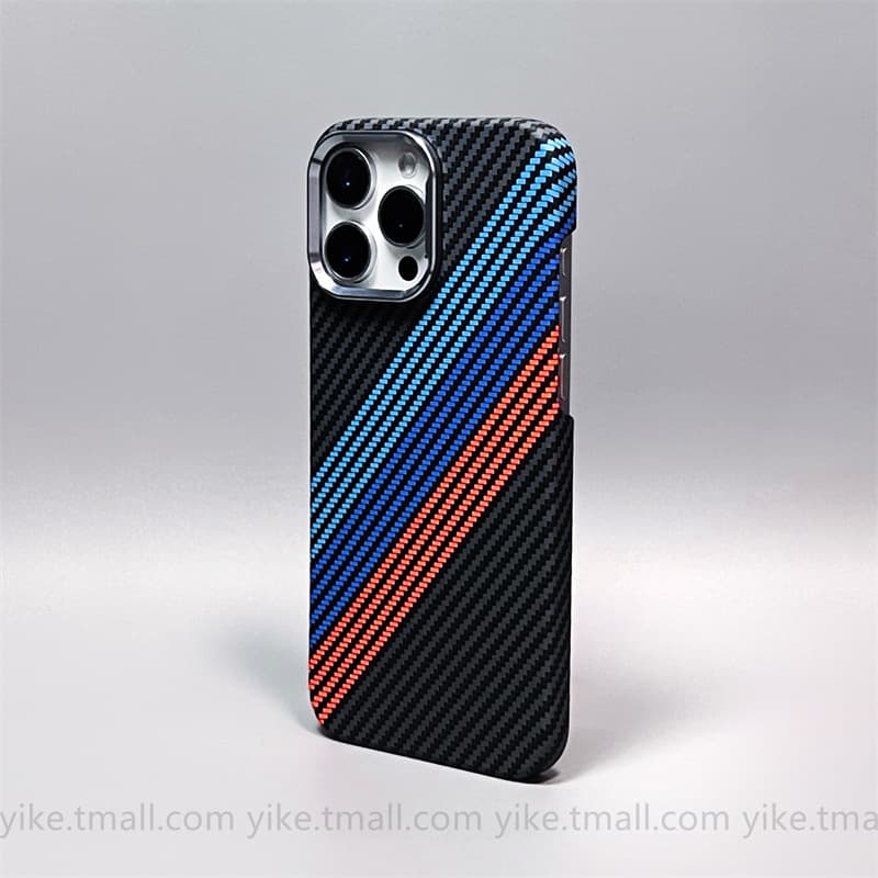 Compatible with iPhone 18 Pro Max Semi-Wrapped Kevlar MagSafe Phone Case Apple 17 Metal Lens Protective Cover 16