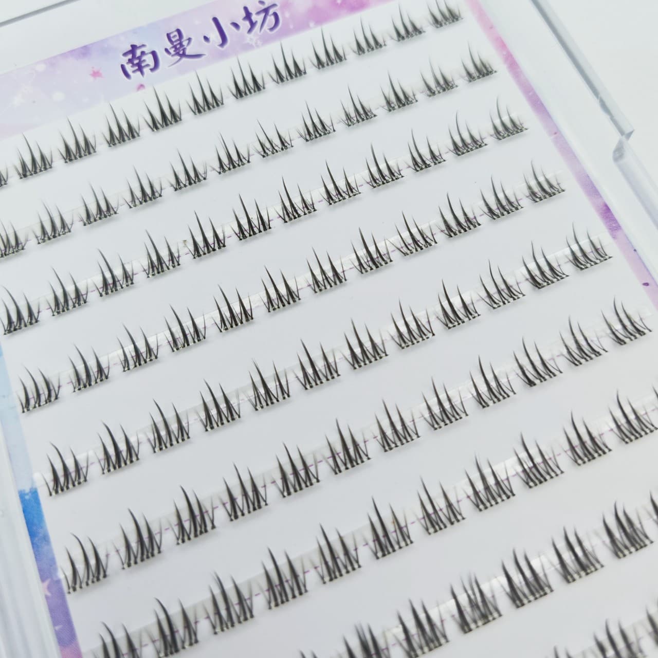 No-Glue Lower Lashes 8mm Ultra-Fine Transparent Soft Band Daily Natural No-Makeup Look Segmented Large False Lashes Transparent Band