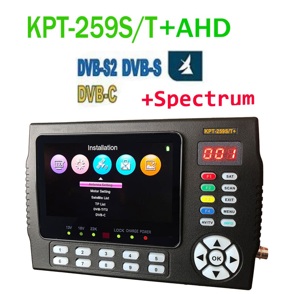 KPT-259TS+AHD DVB-S2/T2/C Spectrum Satellite Finder