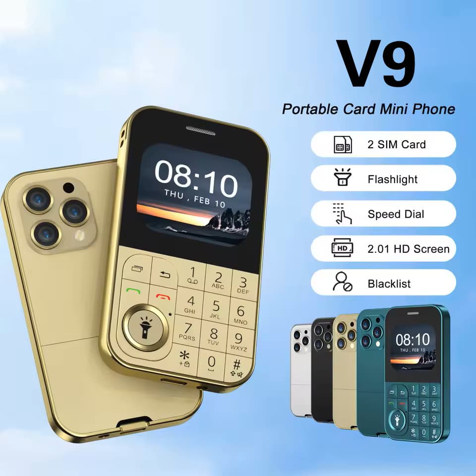 New cross-border V9 mobile phone 2G dual SIM dual standby button mobile phone mini mobile phone elderly mobile phone multi-language