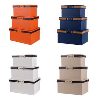Wholesale Leather Storage Box Organizer Sample Room Closet Living Room Household Storage Box Decorative Ornament Box