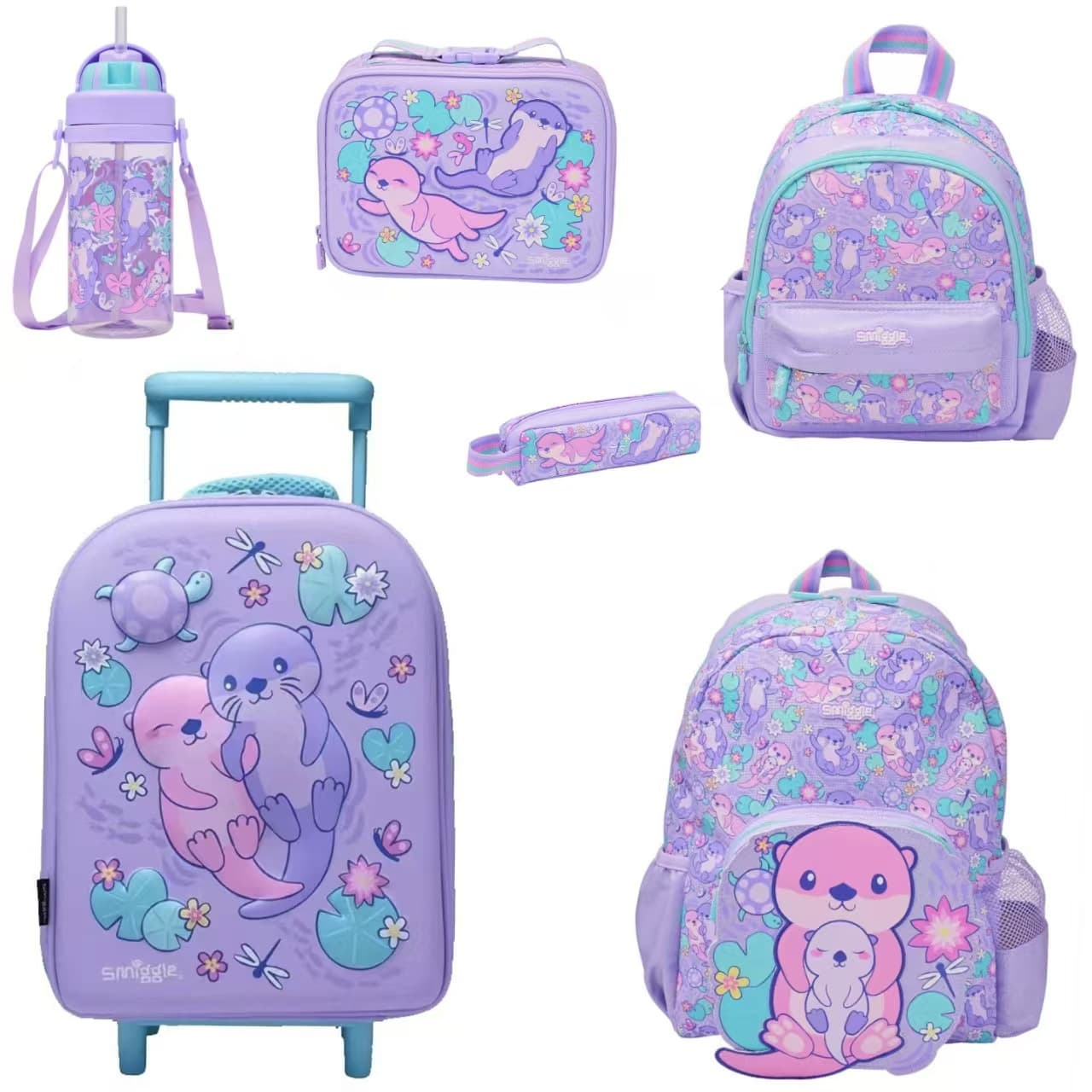 Australian Smiggle School Bag Children's Cartoon Backpack Primary School Student Backpack Trolley Case Kangaroo Baby Set Series