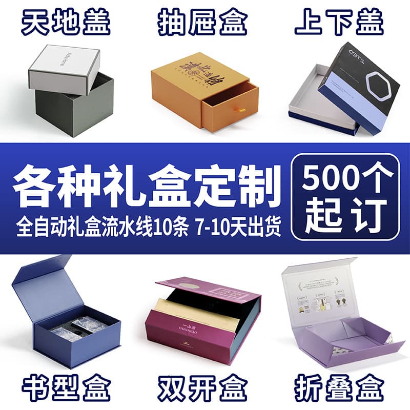 Digital Product Book-Style Flip-Top Gift Box Customization, Skincare Cosmetics Bird's Nest Tonic Heaven and Earth Cover Gift Box Customization