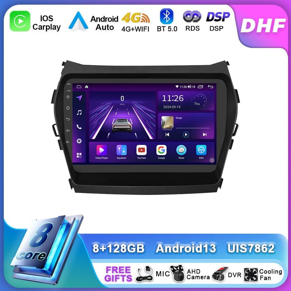 Android GPS Navigation System for Modern IX45 Santa Fe 2013-2017 Models Car-Mounted Smart In-Dash Integrated Display