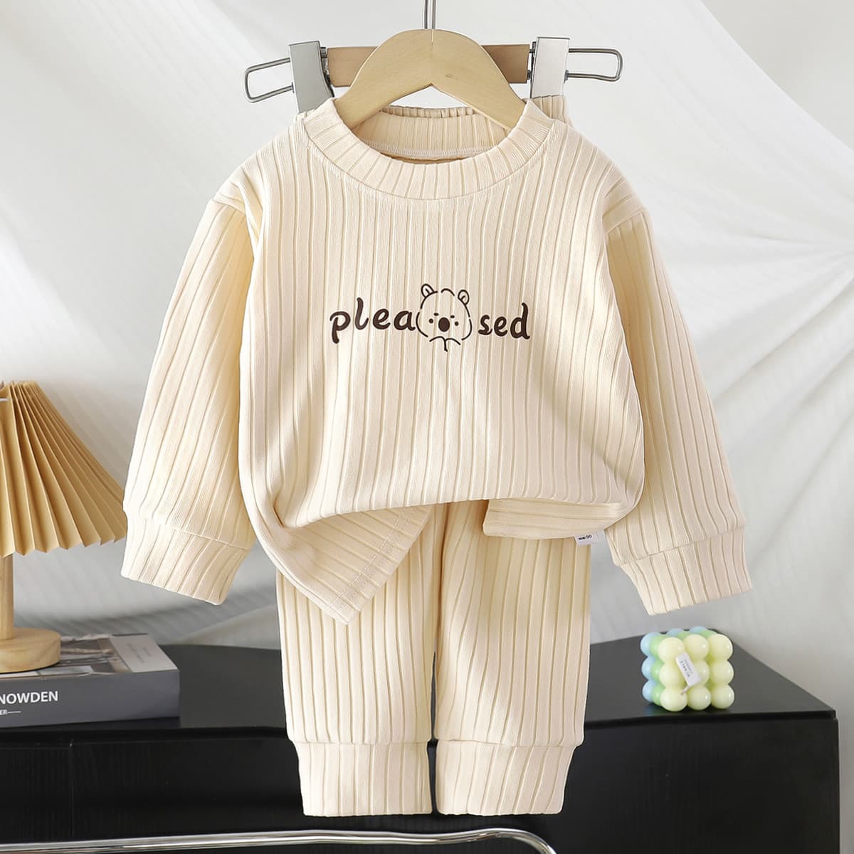 Children's Autumn and Winter Thermal Underwear Set for Boys and Girls, Long Sleeve Long Pants, De'ron Fleece, Baby Warm Underwear Set