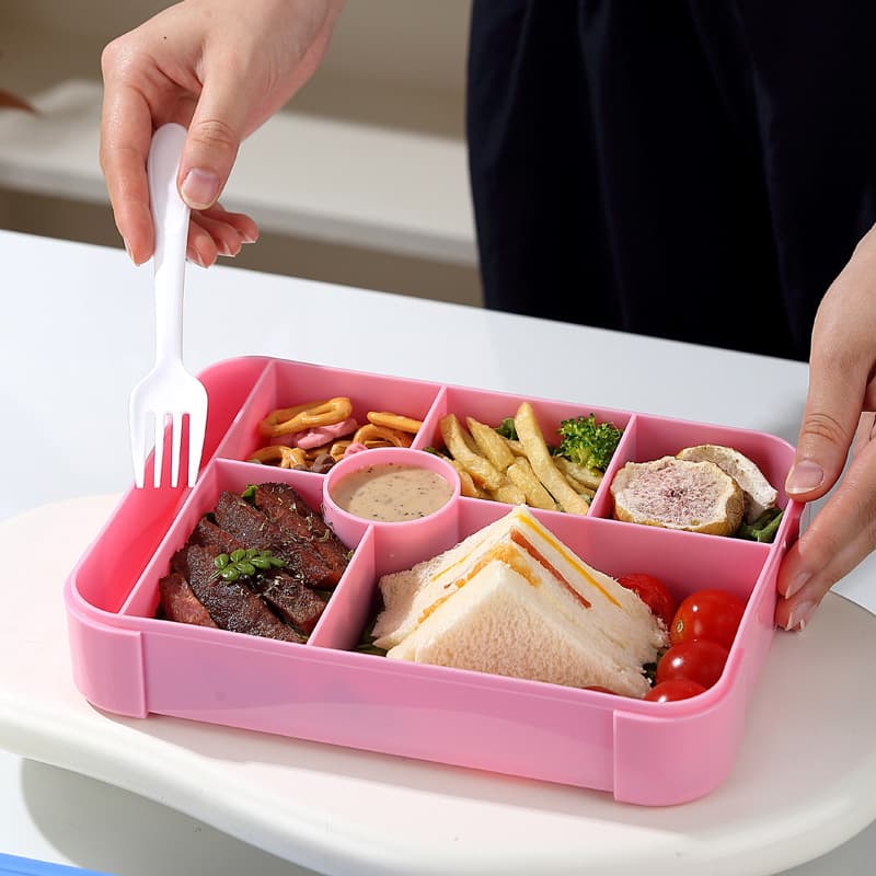 Cross-border Portable Bento Lunch Box with Compartments for Office Workers, Kids, and Students, Salad and Fruit Container with Lid, Sealed, Microwave Safe