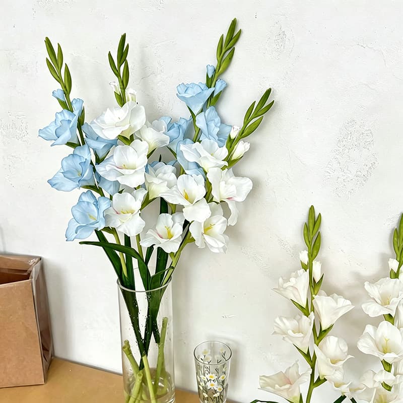 Gladiolus artificial flower ornaments decoration single large gladiolus silk wedding ornaments home decoration fake flowers arrangement bouquet