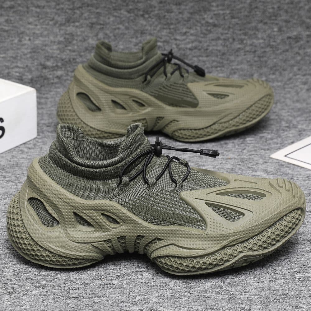 Black Warrior Muscle Men's Shoes New Trendy Men's Sports Casual Shoes Fashion Versatile Flyknit Breathable Dad Shoes Wholesale