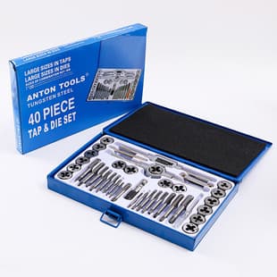 40-Piece Manual Thread Tap and Die Wrench Set, Wrench, Alloy Steel Tap Wrench, Hand-Operated Round Die Set