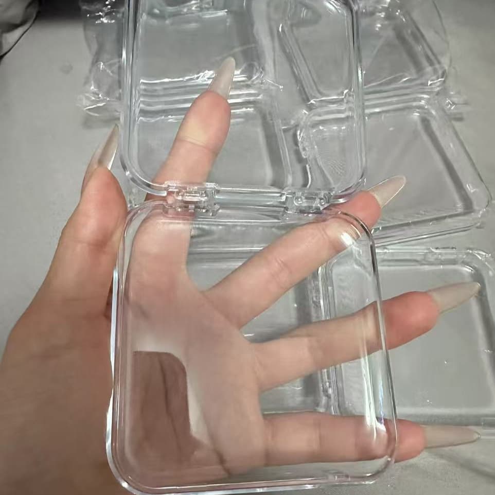 Handmade Press-On Nail Storage Box Transparent Acrylic Nail Tip Special Small Square Box Sealed Dustproof Manicure Box Manufacturer