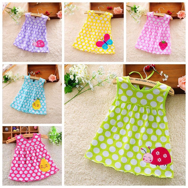 Factory Wholesale Summer Cotton Dress Baby Princess Dress Girls Dress Vest Tank Top Summer Clothing 1