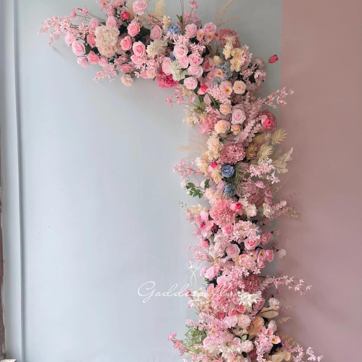 Monet Garden Artificial Flower Waterfall Wall Floral Display Window Waterfall Flowers Outdoor Instagram-Worthy Decorative Flowers
